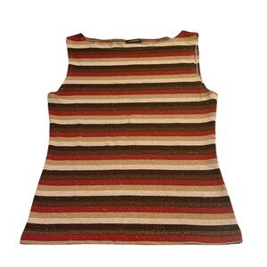 Y2k Eyeshadow Multicolor Striped Glitter Tank Size L